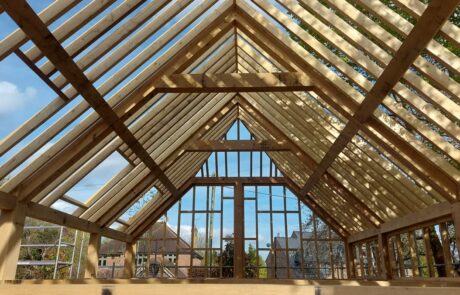oak framed garage build